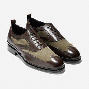 Cole Haan Men's Washington Grand Dark Brown Leather Oxford Dress Shoes 11.5M NIB